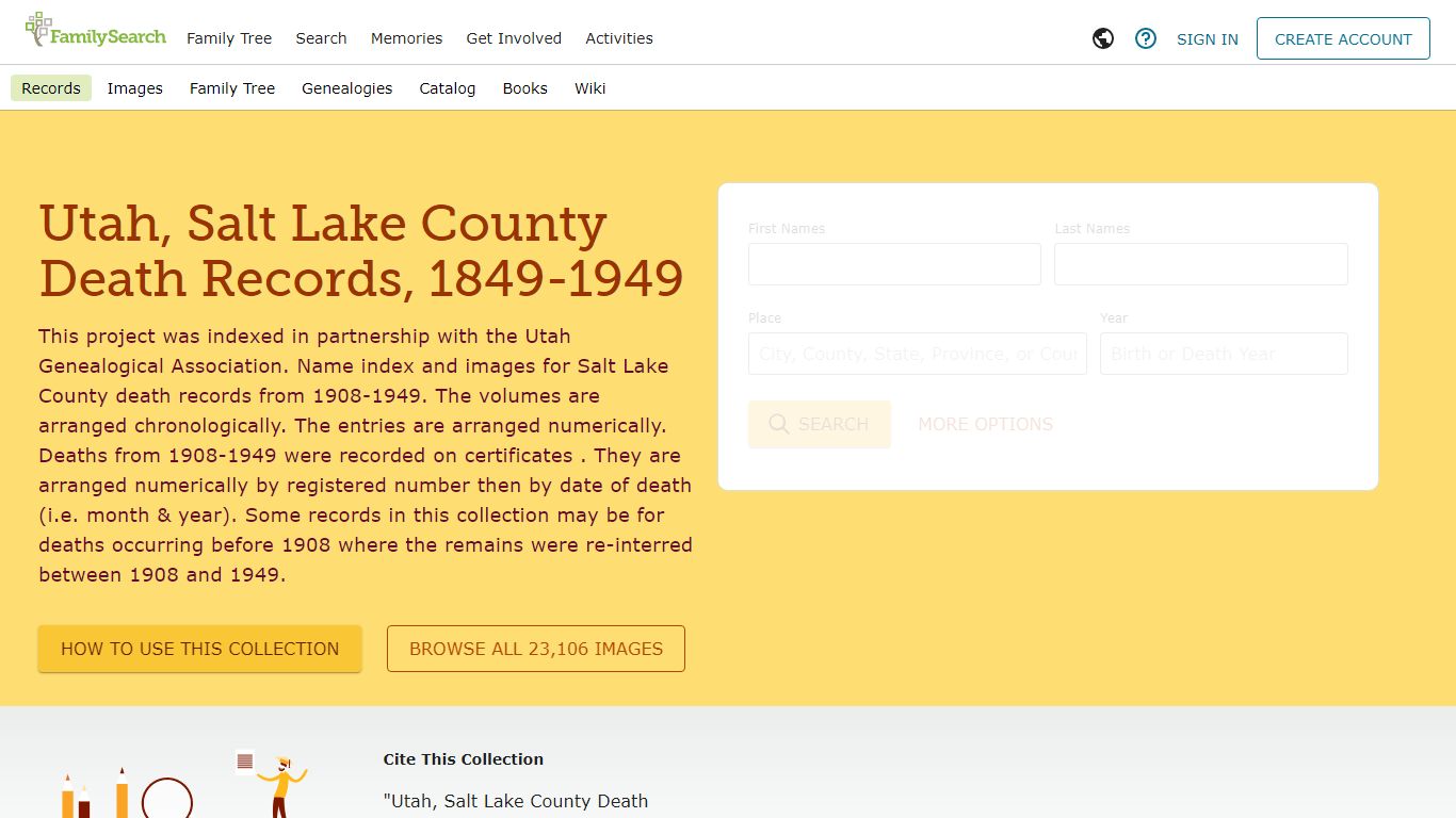 Utah, Salt Lake County Death Records, 1849-1949 - FamilySearch